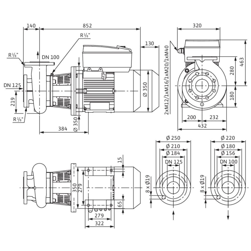 Wilo Trockenläufer-Energiespar-Einzelpumpe BL-E100/250-11/4-R1, DN125/DN100, 11kW... WILO-2189996  (Abb. 3)