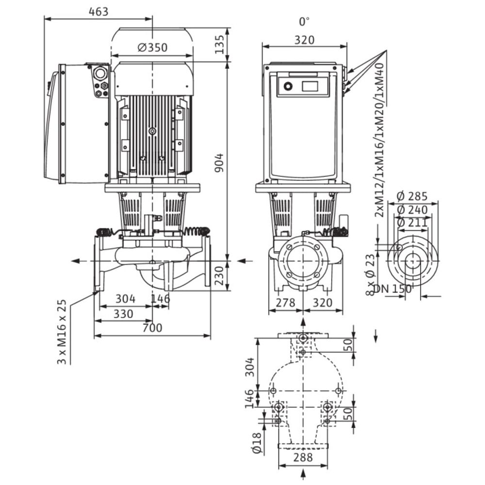 Wilo Trockenläufer-Energiespar-Einzelpumpe IL-E 150/250-15/4-R1, DN150, 15kW... WILO-2153754  (Abb. 3)