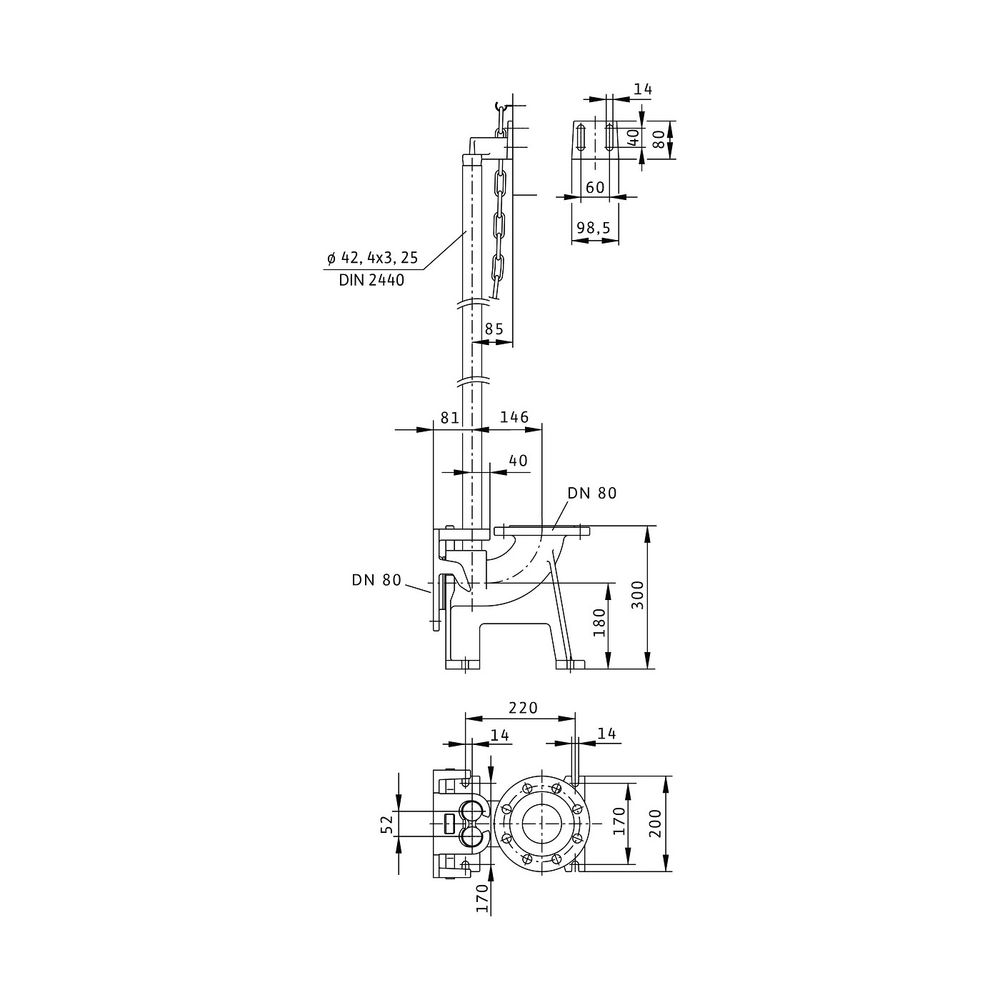 Wilo Einhängevorrichtung TP 80... WILO-2029039 4016322484660 (Abb. 3)