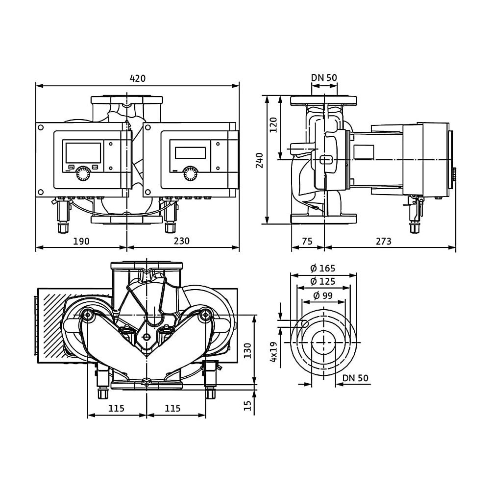 Wilo Nassläufer-Premium-Smart-Doppelp. Stratos MAXO-D 50/0,5-6 PN6/10-R7 (DE)... WILO-2218025  (Abb. 2)