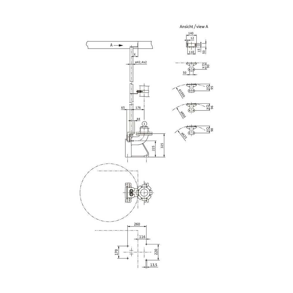 Wilo Einhängevorrichtung DN100... WILO-6082336 4048482763507 (Abb. 2)