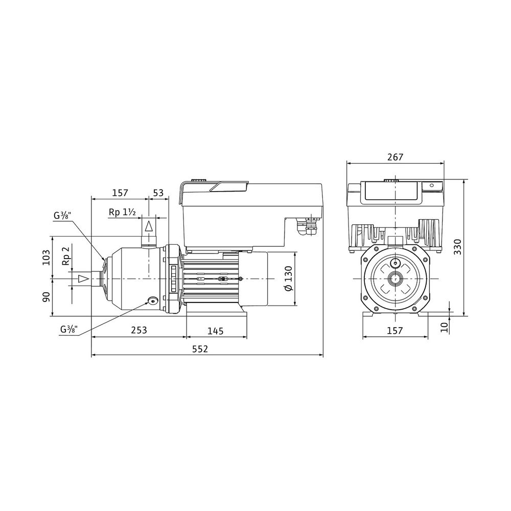 Wilo Medana Hochdruck-Kreiselpumpe CH3-LE.1604-2/V/3/10T, 4,0kW, 400V, Rp 1", PN 10... WILO-4250225 4062679210667 (Abb. 2)