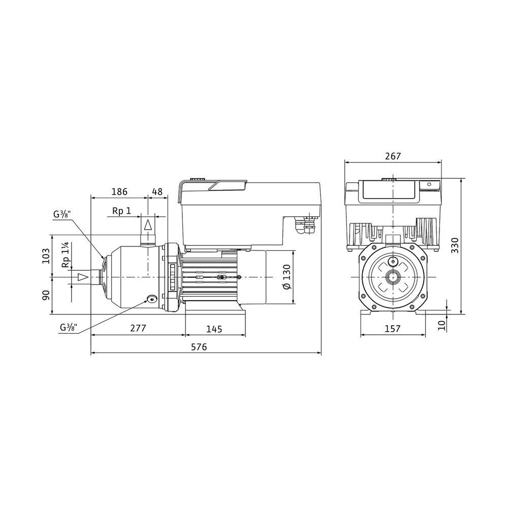 Wilo Medana Hochdruck-Kreiselpumpe CH3-LE.1005-2/V/3/10T, 4,0kW, 400V, Rp 1", PN 10... WILO-4250213 4062679210544 (Abb. 2)
