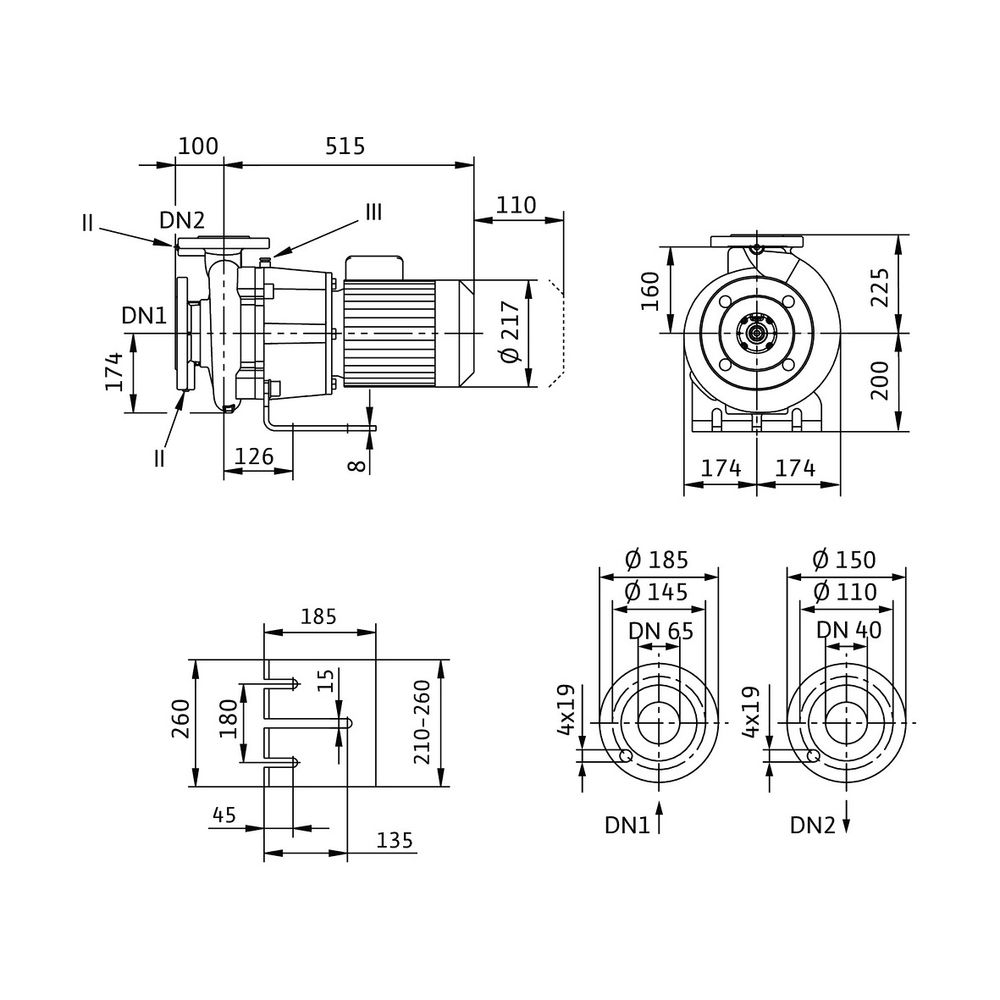 Wilo Trockenläufer-Blockpumpe BL40/240-2,2/4 DN65/DN50 2,2kW... WILO-2142011 4048482442914 (Abb. 2)