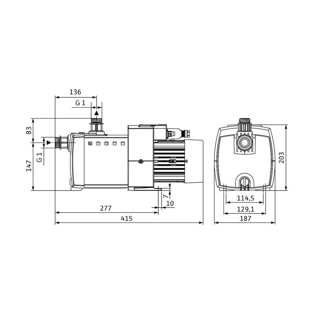 Wilo HiMulti Hochdruck-Kreiselpumpe 3-43 /1/5/230, G 1", 230V, 400W, PN 8... WILO-4244130 4062679117713 (Abb. 2)