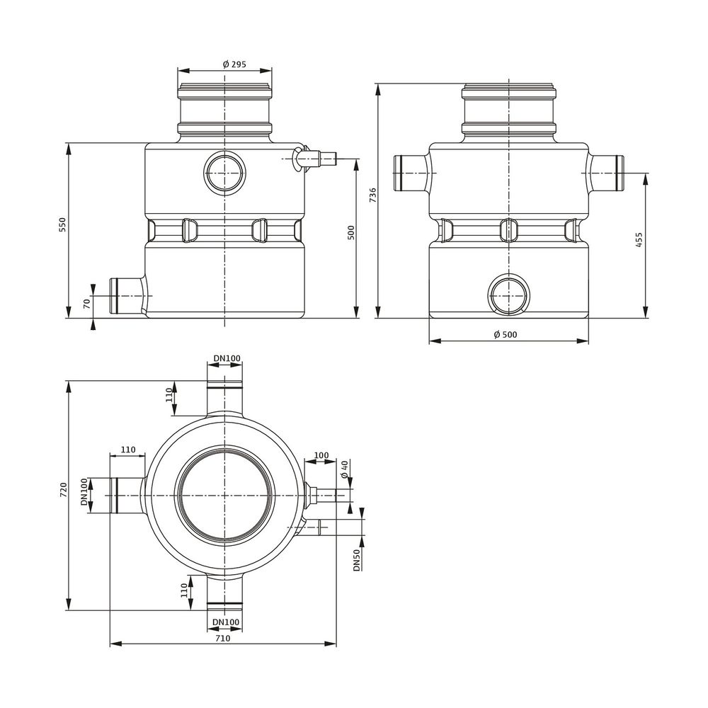Wilo DrainLift BOX Überflur-Hebeanlage 40/11E O, 230V, d. 110/40mm, PN 1,5, 600W... WILO-6093975 4062679242873 (Abb. 2)