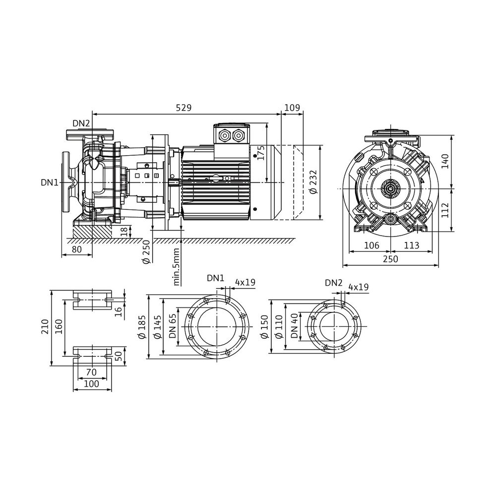 Wilo Trockenläufer-Blockpumpe Atmos GIGA-B 40/115-4/2 DN65 DN40 4kW... WILO-2213839 4062679166377 (Abb. 2)