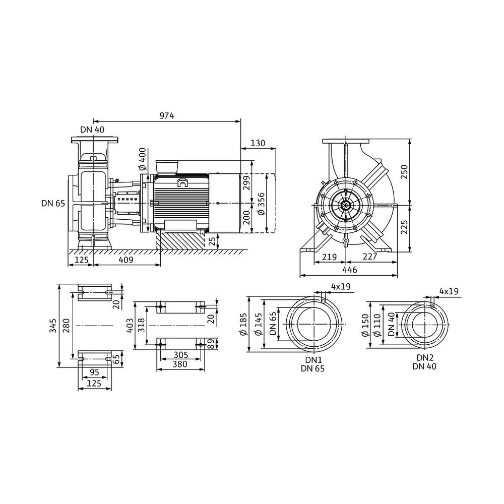 Wilo Trockenläufer-Blockpumpe Atmos GIGA-B 40/295-37/2 DN65 DN40 37kW... WILO-9140212 4048482991535 (Abb. 2)