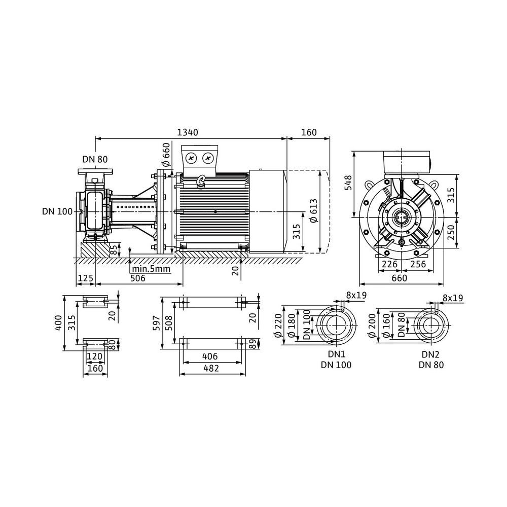 Wilo Trockenläufer-Blockpumpe Atmos GIGA-B 80/295-110/2-IE3 DN100 DN80... WILO-2160698 4048482630311 (Abb. 2)