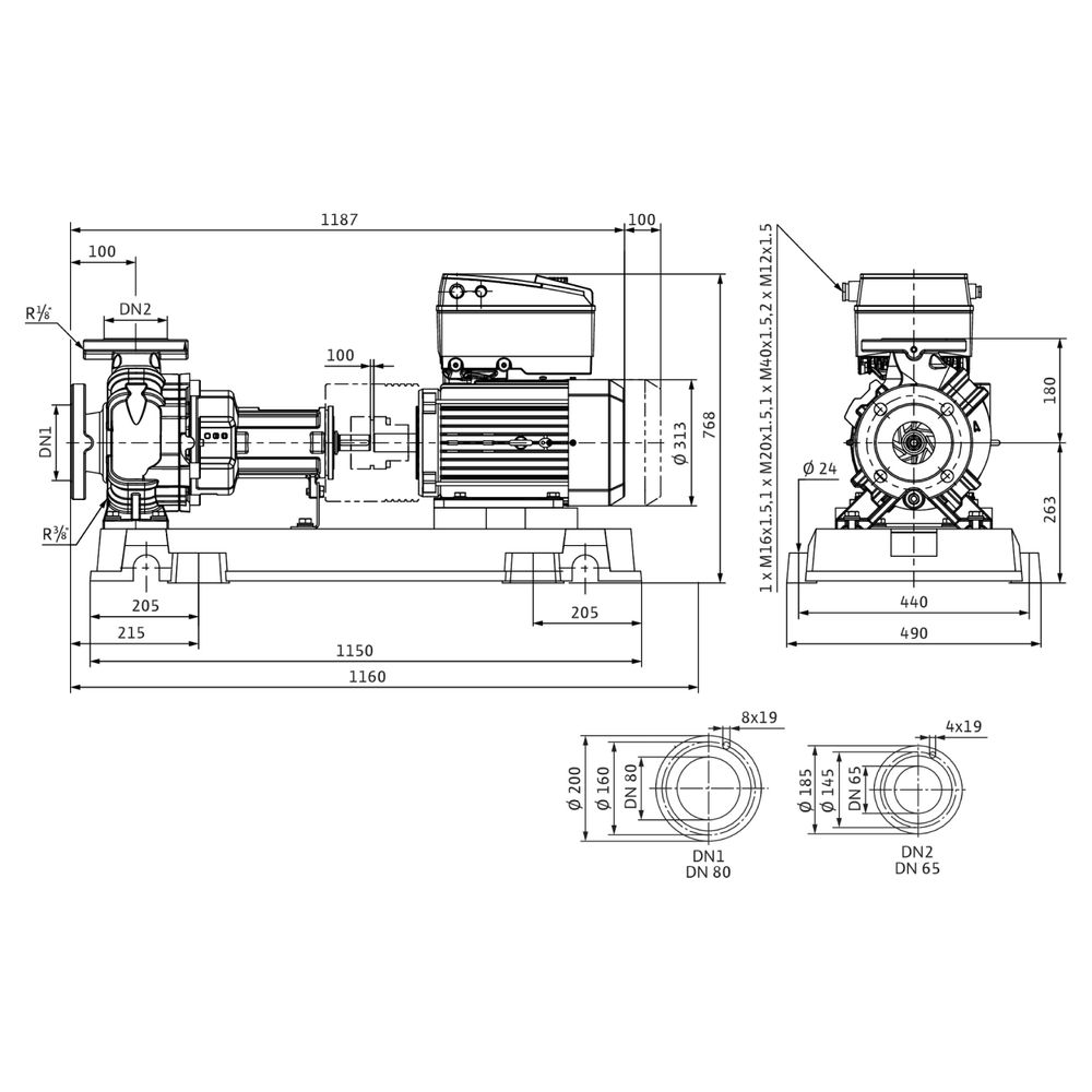 Wilo Yonos GIGA-N Normpumpe 65/125-11/2-R1, 400V, DN 80/65, PN 16, 11,0kW... WILO-6088952 4062679030333 (Abb. 2)