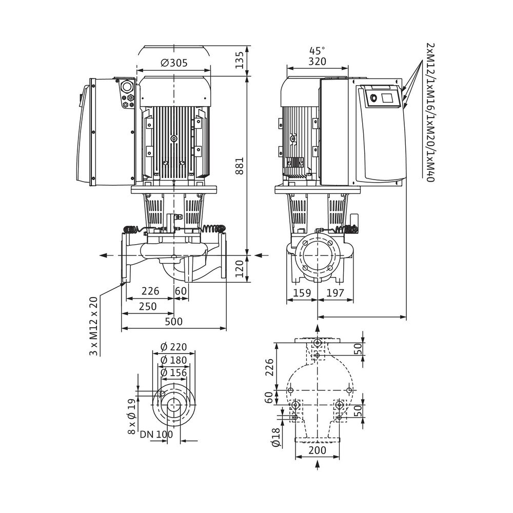 Wilo Trockenläufer-Energiespar-Einzelpumpe IL-E 100/150-15/2 DN100 15kW... WILO-2153680 4048482548463 (Abb. 2)