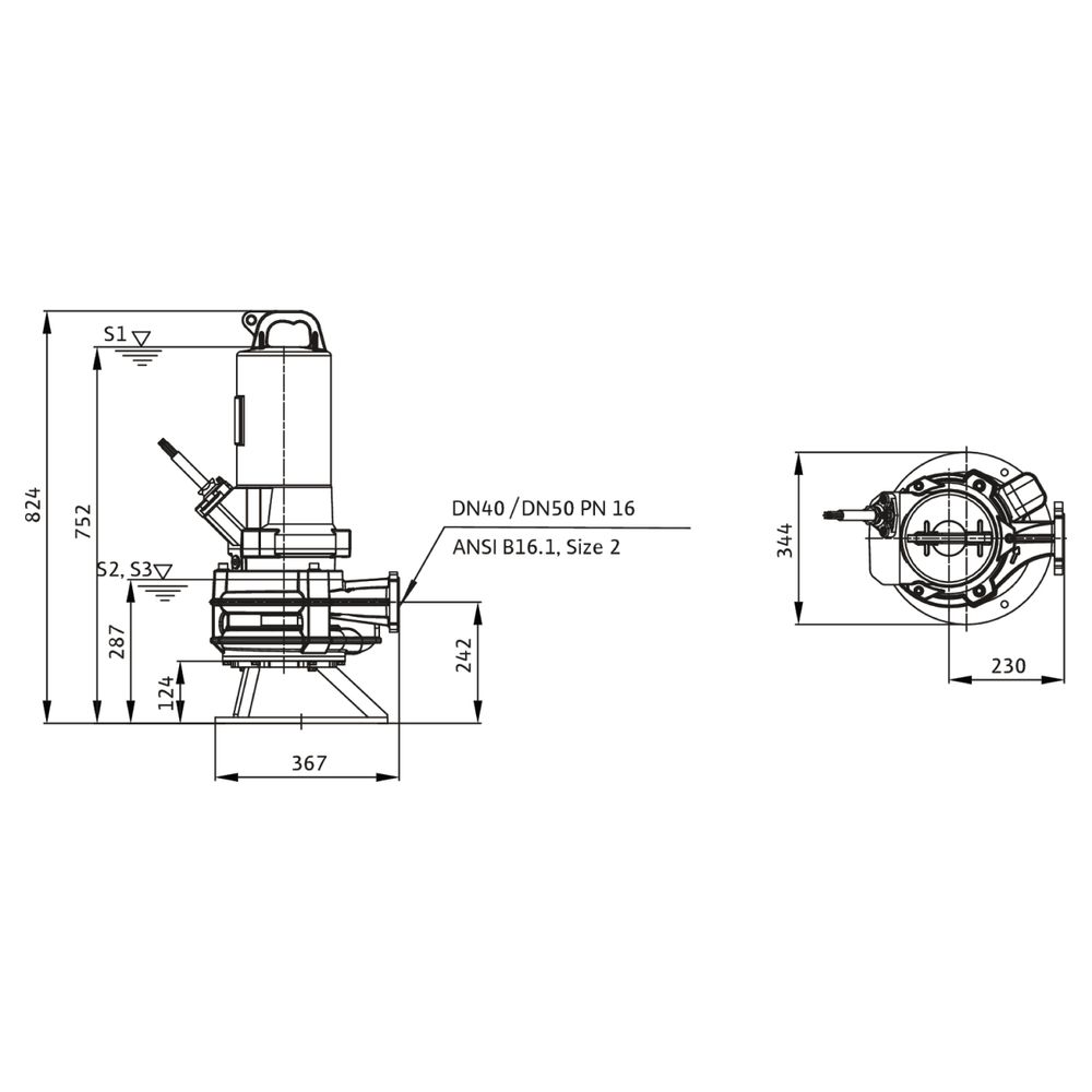 Wilo Rexa PRO Schneidwerkpumpe S04-228A/20T105X540/O, 400V, PN 16, DN 50, 10,5kW... WILO-6097404 4062679363301 (Abb. 2)