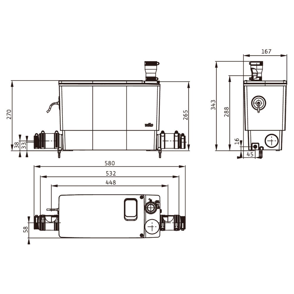Wilo DrainLift MINI3 Abwasser-Hebeanlage XS-EF, 0,25kW, 230V... WILO-6095127 4062679278308 (Abb. 2)