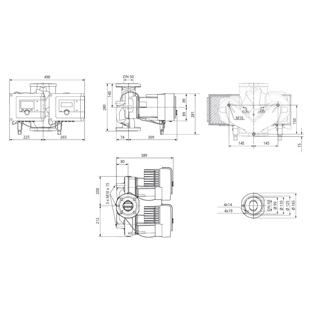 Wilo Stratos MAXO-D Nassläufer-Premium-Smart-Doppelpumpe 50/0,5-12, 470W, 230V, DN 50, PN... WILO-2186232 4048482782348 (Abb. 2)