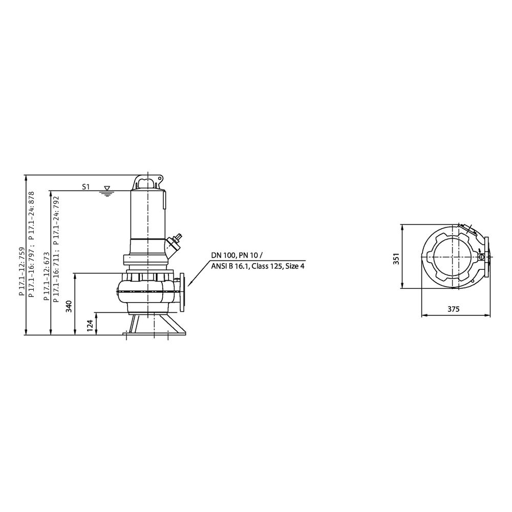 Wilo Rexa PRO Abwasser-Tauchmotorpumpe C10-518A/40T045X540/O, 400V, PN 10, DN 100, 4,5kW... WILO-6076773 4048482580029 (Abb. 2)