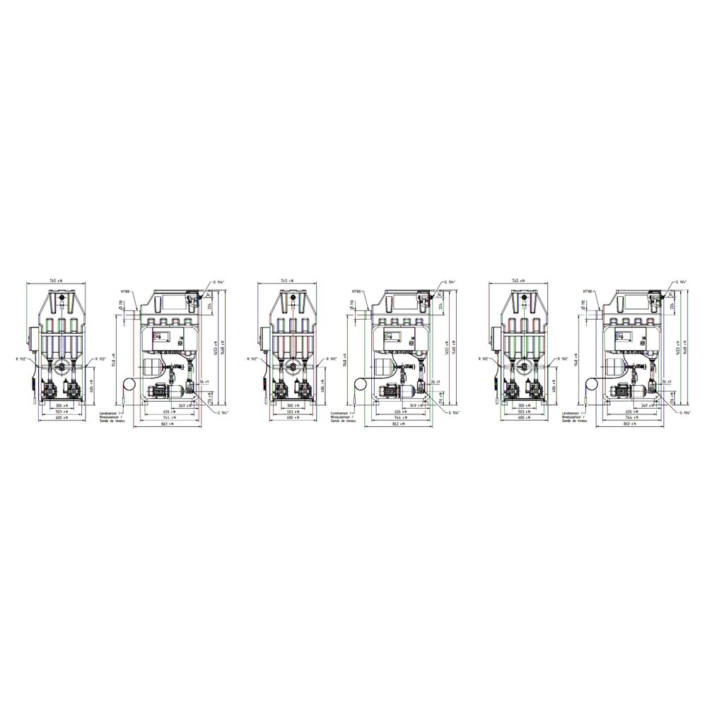 Wilo RainSystem Regenwassernutzungsanlage AF 150-2, Medana LSP405/EC, 230V, PN 6/10, R 1 ... WILO-4254795 4062679354750 (Abb. 2)