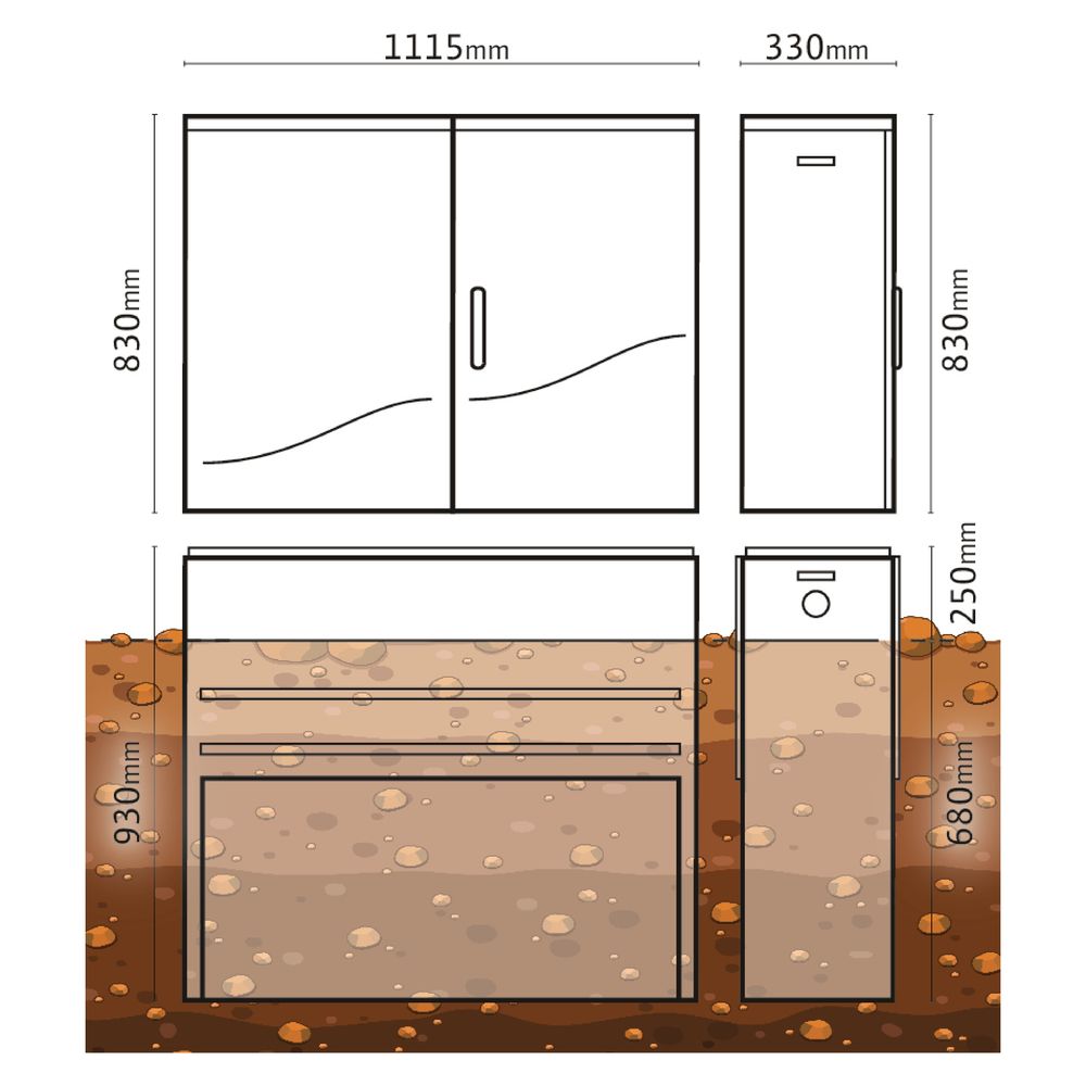 Wilo Kabelverteilerschrank UCHRSD zweiteilig mit Sockel, Gr. 2... WILO-2523675 4048482136899 (Abb. 2)