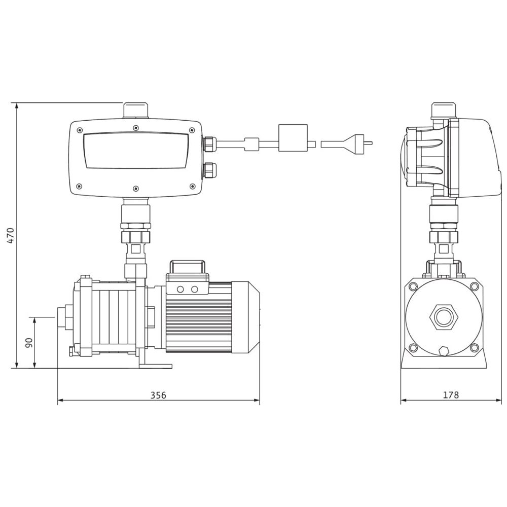 Wilo Hochdruck-Kreiselpumpe EMHIL 303 M, Rp 1" - Rp 1 1/4" / G11/4, 230V, 0.55kW... WILO-4161130  (Abb. 3)