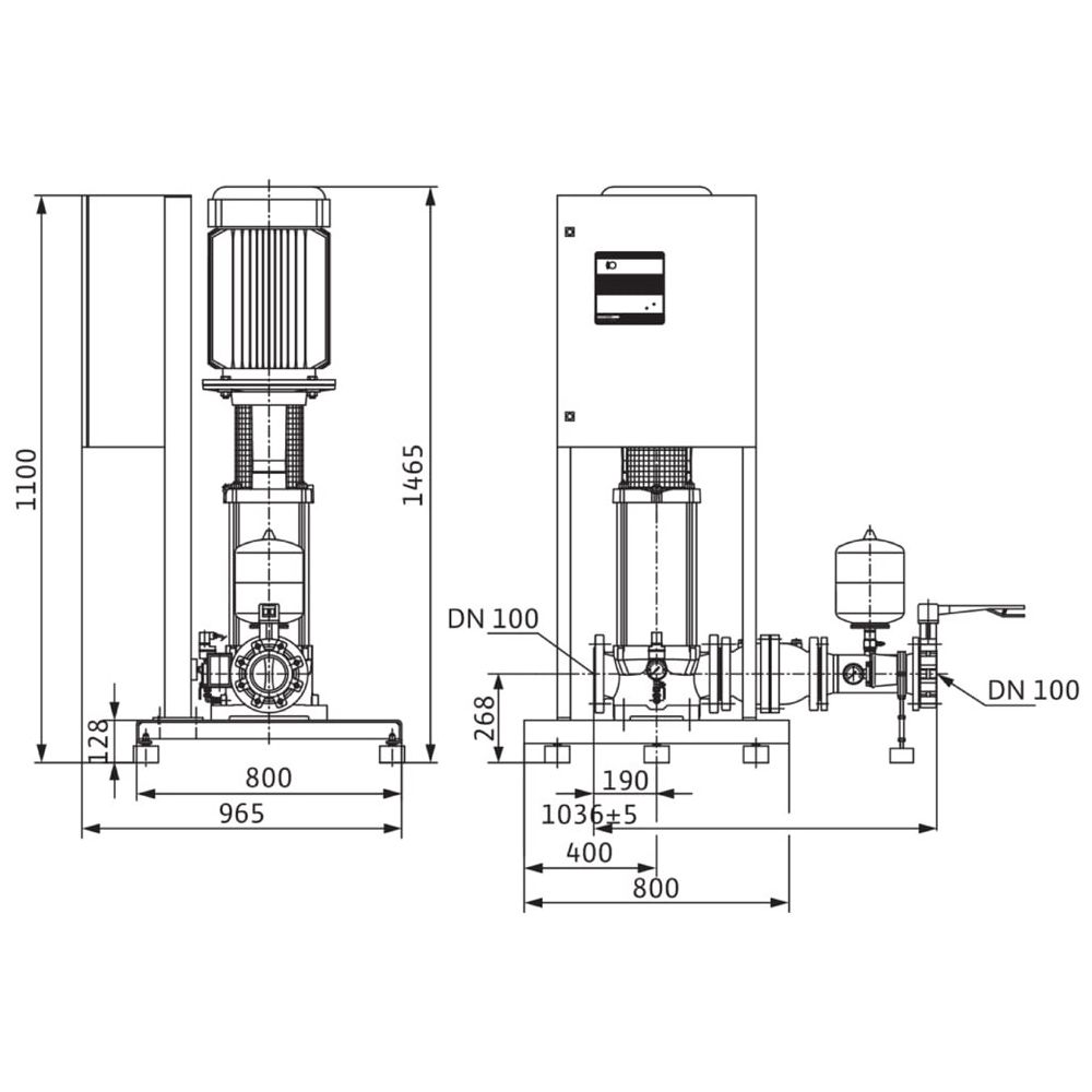 Wilo Einzelpumpenanlage Economy CO-1 MVI 7003/ER, PN16, DN100, 18.5kW... WILO-2523178  (Abb. 3)