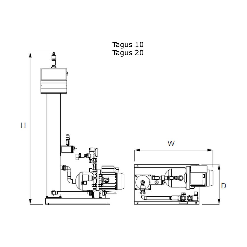 Wilo Tagus Entgasungs- und Nachspeiseautomat vac 10, 0,8 bis 3,5 bar Arbeitsdruck, 230V... WILO-2198925 4048482838427 (Abb. 2)
