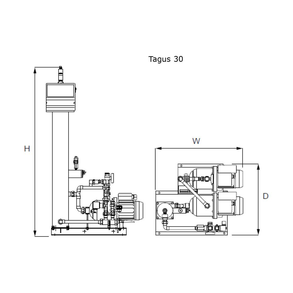 Wilo Tagus Entgasungs- und Nachspeiseautomat vac 30, 3,0 bis 8,0 bar Arbeitsdruck, 230V... WILO-2198927 4048482838441 (Abb. 2)