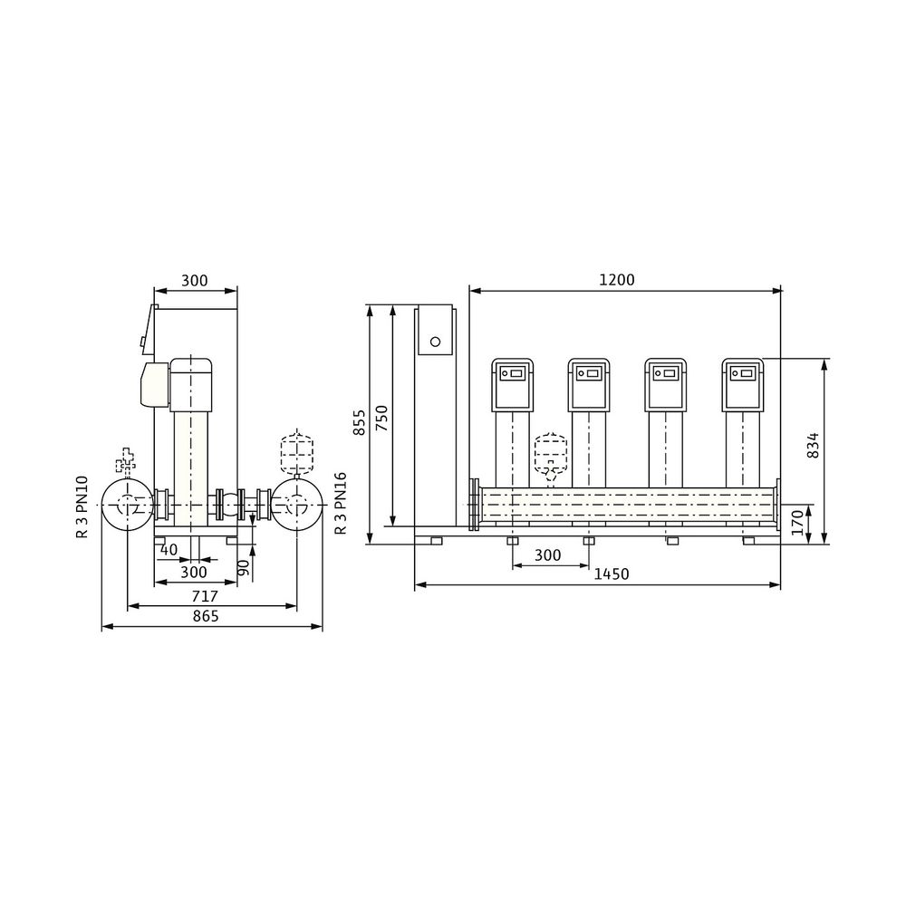 Wilo Mehrpumpenanlage SiBoost Smart 4 Helix VE1003 1,5kW... WILO-2537351 4048482330570 (Abb. 2)