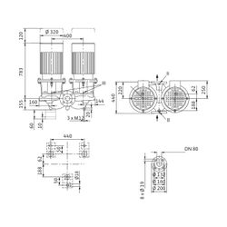 Wilo Trockenläufer-Standard-Doppelpumpe DL 80/170-11/2 DN80 3x400V 11kW... WILO-2121055 4048482221083 (Abb. 1)