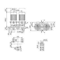 Wilo Trockenläufer-Standard-Doppelpumpe DL 80/220-30/2 DN80 3x400V 30kW... WILO-2121061 4048482221144 (Abb. 1)