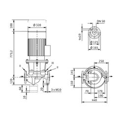 Wilo Trockenläufer-Standard-Einzelpumpe IL 50/220-11/2 DN50 11kW... WILO-2120884 4048482217550 (Abb. 1)