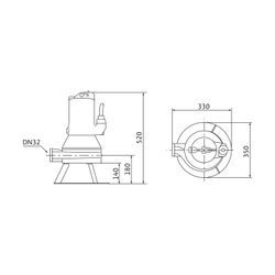 Wilo Abwasser-Pumpe mit Schneidwerk Drain MTC 32F39.16/30 Ex DN32 400V 3,4kW... WILO-2081262 4016322995951 (Abb. 1)