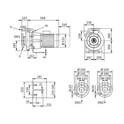 Wilo Trockenläufer-Blockpumpe BL100/170-4/4 DN125/DN100 4kW... WILO-2121108 4048482221779 (Abb. 1)