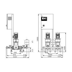 Wilo Mehrpumpenanlage Comfort COR-2 Helix V 2207/K/CC R 3"/R 3" 9kW... WILO-2530552 4048482041384 (Abb. 1)