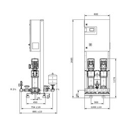 Wilo Mehrpumpenanlage Comfort COR-2 Helix V 1010/K/CC R 2 1/2"/R 2 1/2" 4kW... WILO-2534168 4048482156279 (Abb. 1)