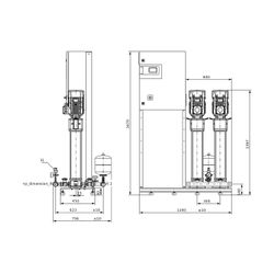 Wilo Mehrpumpenanlage Comfort COR-2 Helix V 616/K/CC R 2"/R 2" 4kW... WILO-2535393 4048482197678 (Abb. 1)