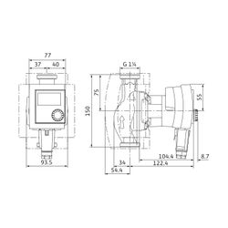 Wilo Nassläufer-Hocheffizienzpumpe Stratos PICO-Z 20/1-6 Rp 3/4" 1x230V 45W... WILO-4216471 4048482755083 (Abb. 1)