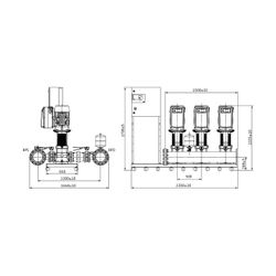 Wilo Comfort-Vario COR-3 Mehrpumpenanlage MVIE 7002/SCe, 11,0kW, 400V, DN 200, PN 16... WILO-2552084 4048482968407 (Abb. 1)