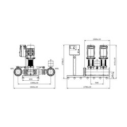 Wilo Comfort-Vario COR-2 Mehrpumpenanlage MVIE 7003/1/SCe, 15,0kW, 400V, DN 200, PN 16... WILO-2552081 4048482968360 (Abb. 1)