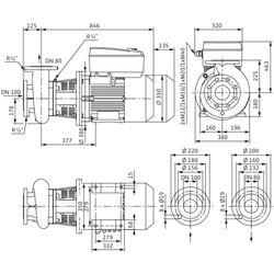 Wilo Trockenläufer-Energiespar-Einzelpumpe BL-E80/160-18, 5/2, DN100/DN80, 18.5kW... WILO-2189967  (Abb. 1)