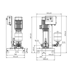 Wilo Isar Hochdruck-Kreiselpumpe MODV1-1CV1-L-409/EC, 1,1kW, 400V, Rp 1 1/4", PN 10/16... WILO-2554096 4062679134314 (Abb. 1)