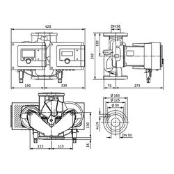 Wilo Nassläufer-Premium-Smart-Doppelp. Stratos MAXO-D 50/0,5-6 PN6/10-R7 (DE)... WILO-2218025  (Abb. 1)