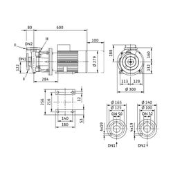 Wilo Trockenläufer-Blockpumpe BL32/170-5,5/2 DN50/DN32 5,5kW... WILO-2121128 4048482221977 (Abb. 1)