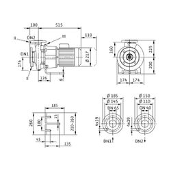 Wilo Trockenläufer-Blockpumpe BL40/240-2,2/4 DN65/DN50 2,2kW... WILO-2142011 4048482442914 (Abb. 1)