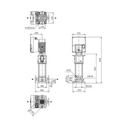 Wilo Helix2.0-VE Hochdruck-Kreiselpumpe 1004-2/25/V/KS/3, DN 40, 550W, 400V, PN 25... WILO-4250792 4062679218786 (Abb. 1)