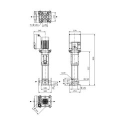 Wilo Helix2.0-VE Hochdruck-Kreiselpumpe 1603-3.0-2/25/V/KS/3, DN 50, 3kW, 400V, PN 25... WILO-4250831 4062679219097 (Abb. 1)