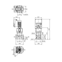 Wilo Helix2.0-VE Hochdruck-Kreiselpumpe 3601-1/16/E/KS/3, DN 65, 4kW, 400V, PN 16... WILO-4251159 4062679219318 (Abb. 1)