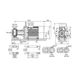 Wilo Trockenläufer-Blockpumpe Atmos GIGA-B 150/220-110/2-IE3 DN200... WILO-2151512 4048482480428 (Abb. 1)