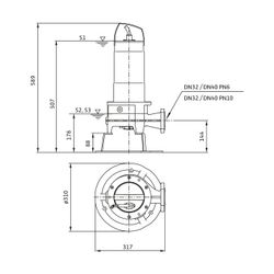 Wilo Rexa FIT Schneidwerkpumpe S03-123A/21M015-523/A, 230V, PN 6/10, DN 32/40, 1,5kW... WILO-6098143 4062679388199 (Abb. 1)