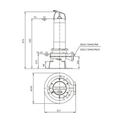 Wilo Rexa FIT Schneidwerkpumpe S03-224A/21T025-540/O, 400V, PN 6/10, DN 32/40, 2,5kW... WILO-6098146 4062679388229 (Abb. 1)