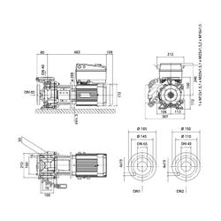 Wilo CronoBloc BL-E Trockenläufer-Energiespar-Einzelpumpe 40/95-2,2/2, 400V, DN 65/40, PN... WILO-2222294 4062679247823 (Abb. 1)
