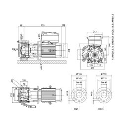 Wilo CronoBloc BL-E Trockenläufer-Energiespar-Einzelpumpe 40/115-4/2-S1, 400V, DN 65/40, ... WILO-2222287 4062679248066 (Abb. 1)